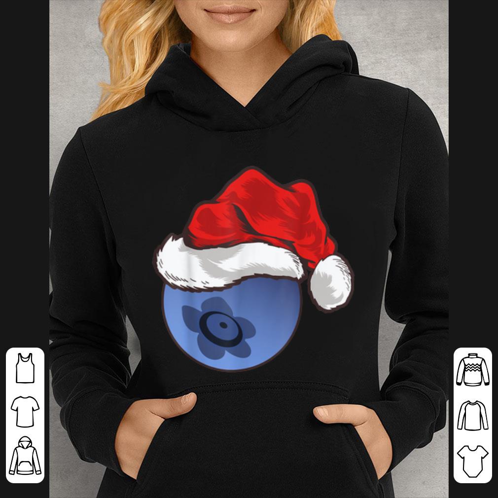 Premium Blueberry Lover Gift Santa Hat Blueberry Christmas shirt