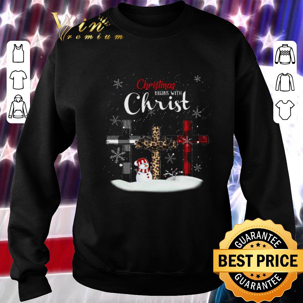 Premium Christmas begins with Christ Snowman shirt 5 Premium Christmas begins with Christ Snowman shirt