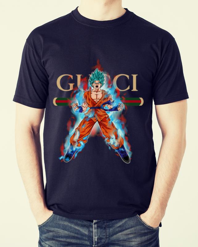 Premium Goku Super Saiyan Blue Gucci shirt 1 Premium Goku Super Saiyan Blue Gucci shirt 2