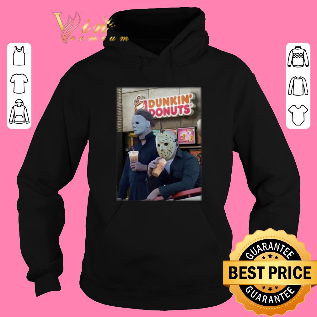 Premium Michael Myers Jason Voorhees drink Dunkin' Donuts shirt sweater 5 Premium Michael Myers Jason Voorhees drink Dunkin' Donuts shirt sweater