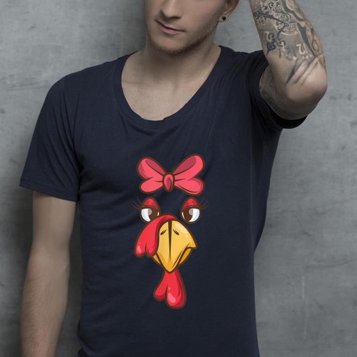 Pretty Funny Cute Turkey Face Girl Pink Bow Thanksgiving Day Gobble shirt
