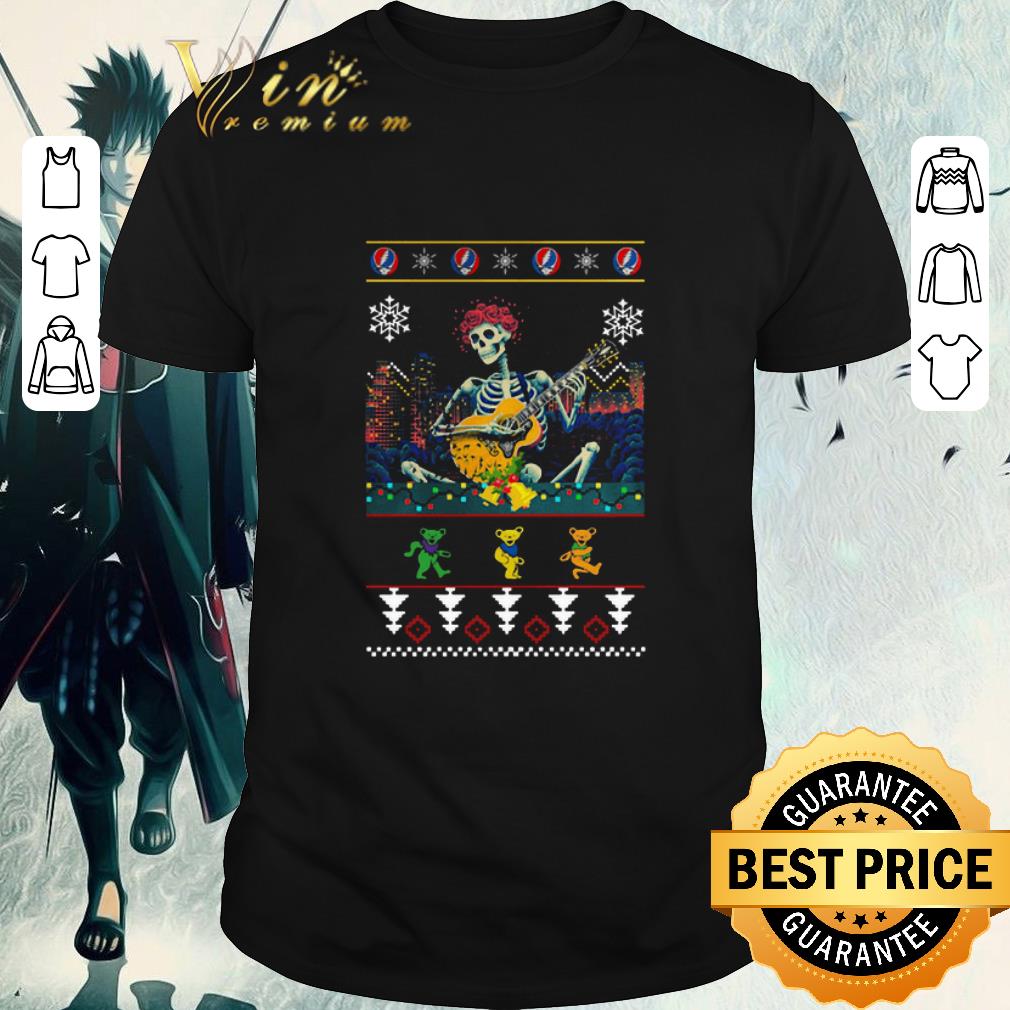 Pretty Grateful Dead guitarist skeleton dancing bears ugly Christmas shirt Pretty Grateful Dead guitarist skeleton dancing bears ugly Christmas shirt 1