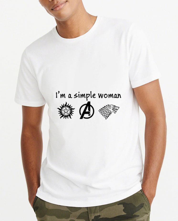 Pretty I’m A Simple Woman Supernatural Avengers And House Stark shirt