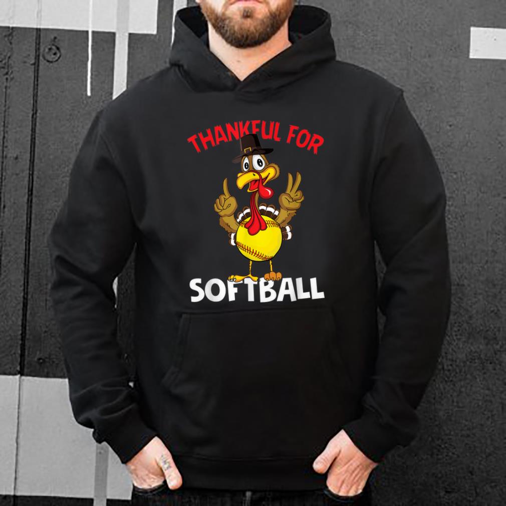 Pretty Softball Ball Turkey Thanksgiving day Softball Sport gift shirt