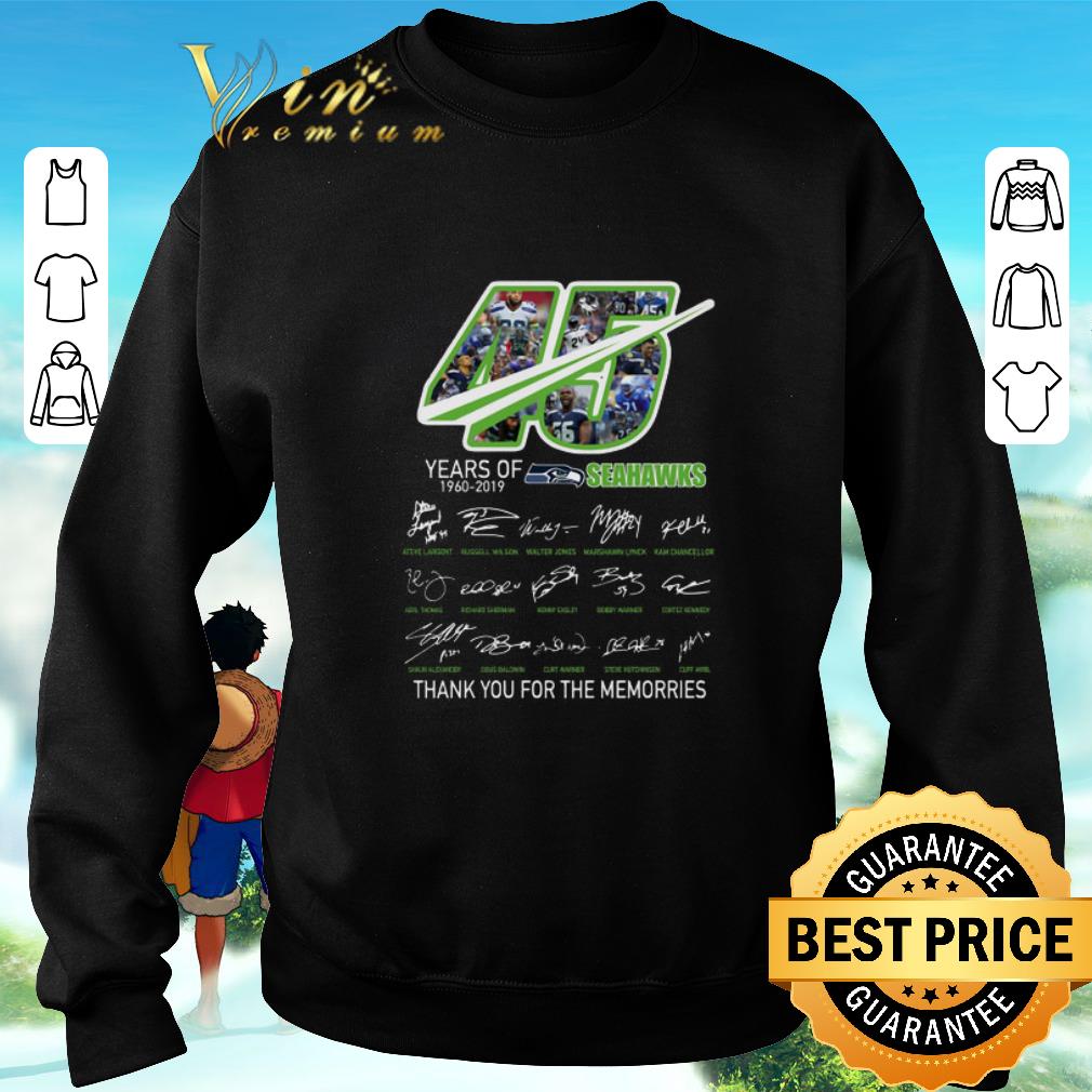 Top 45 Years Of Seahawks 1960-2019 thank you for the memories shirt