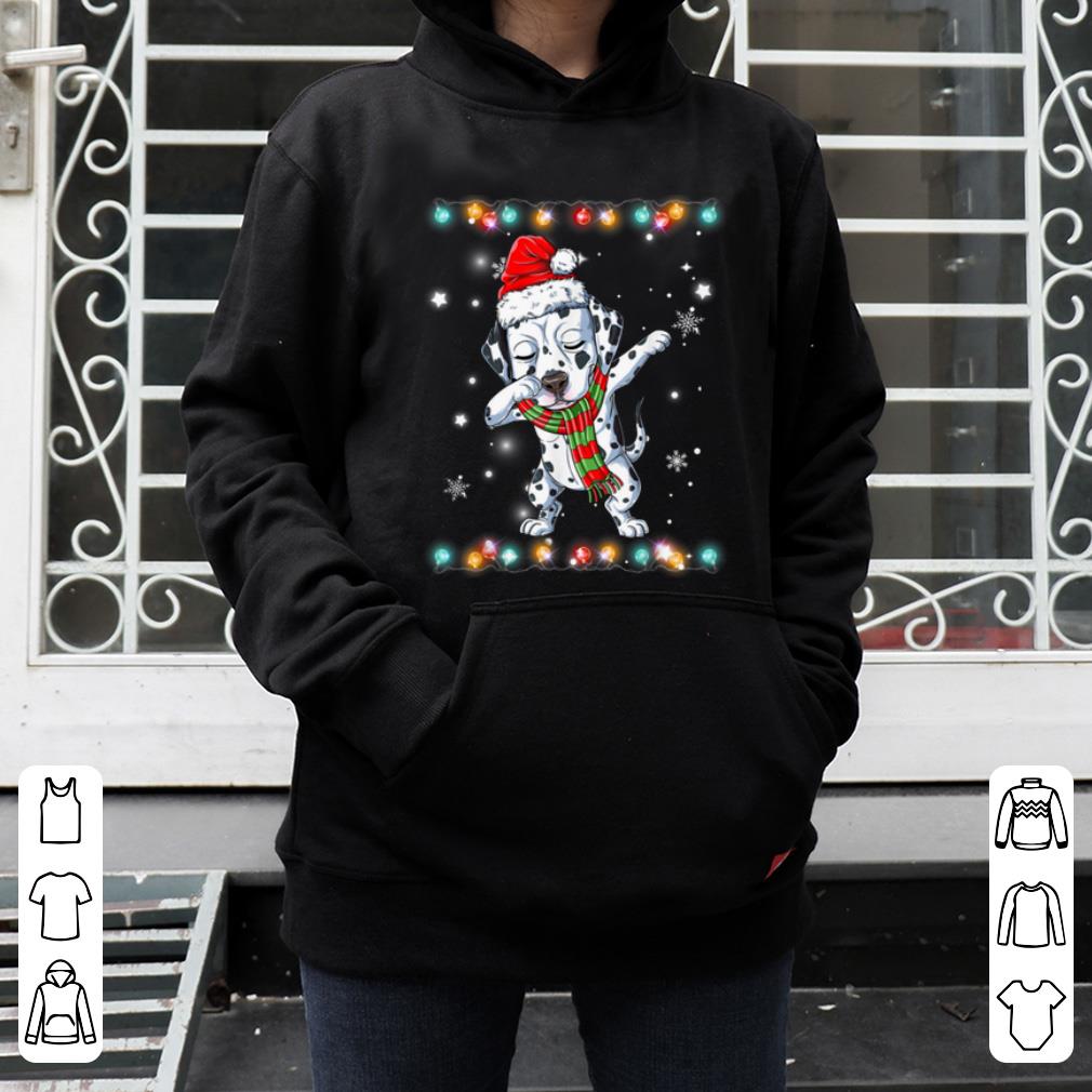 Top Dabbing Dalmatian Santa Christmas Kids Gifts Tee shirt