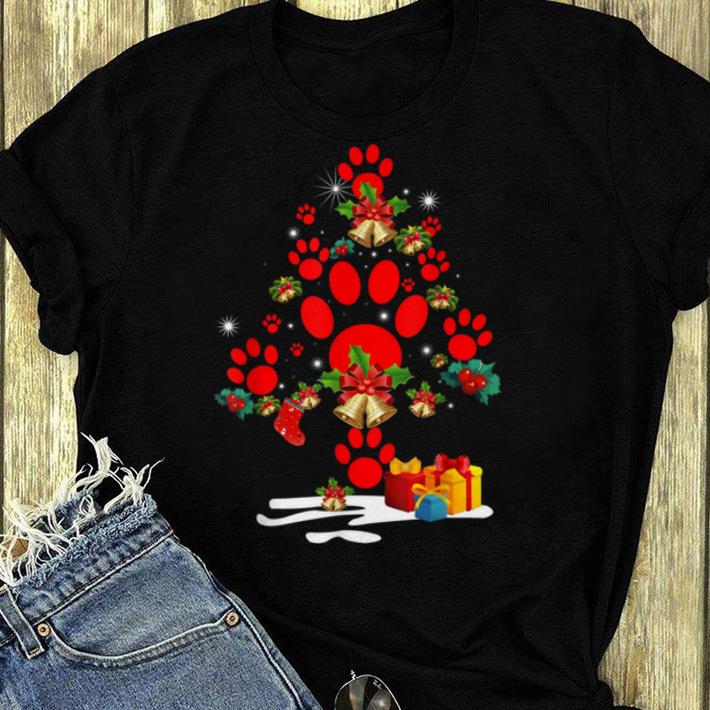 Top Dog Paw Christmas Tree Funny Christmas Party shirt
