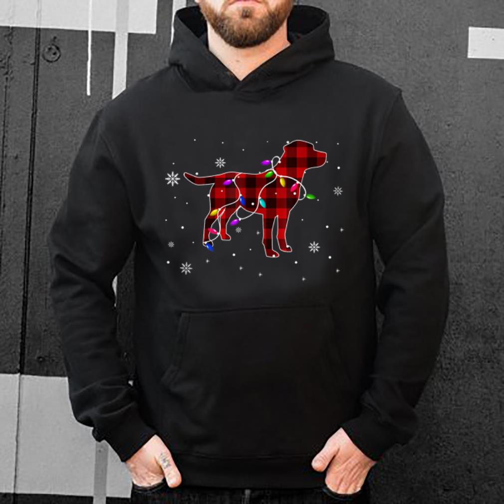 Top Funny Labrador Christmas Lights Red Plaid Gift sweater
