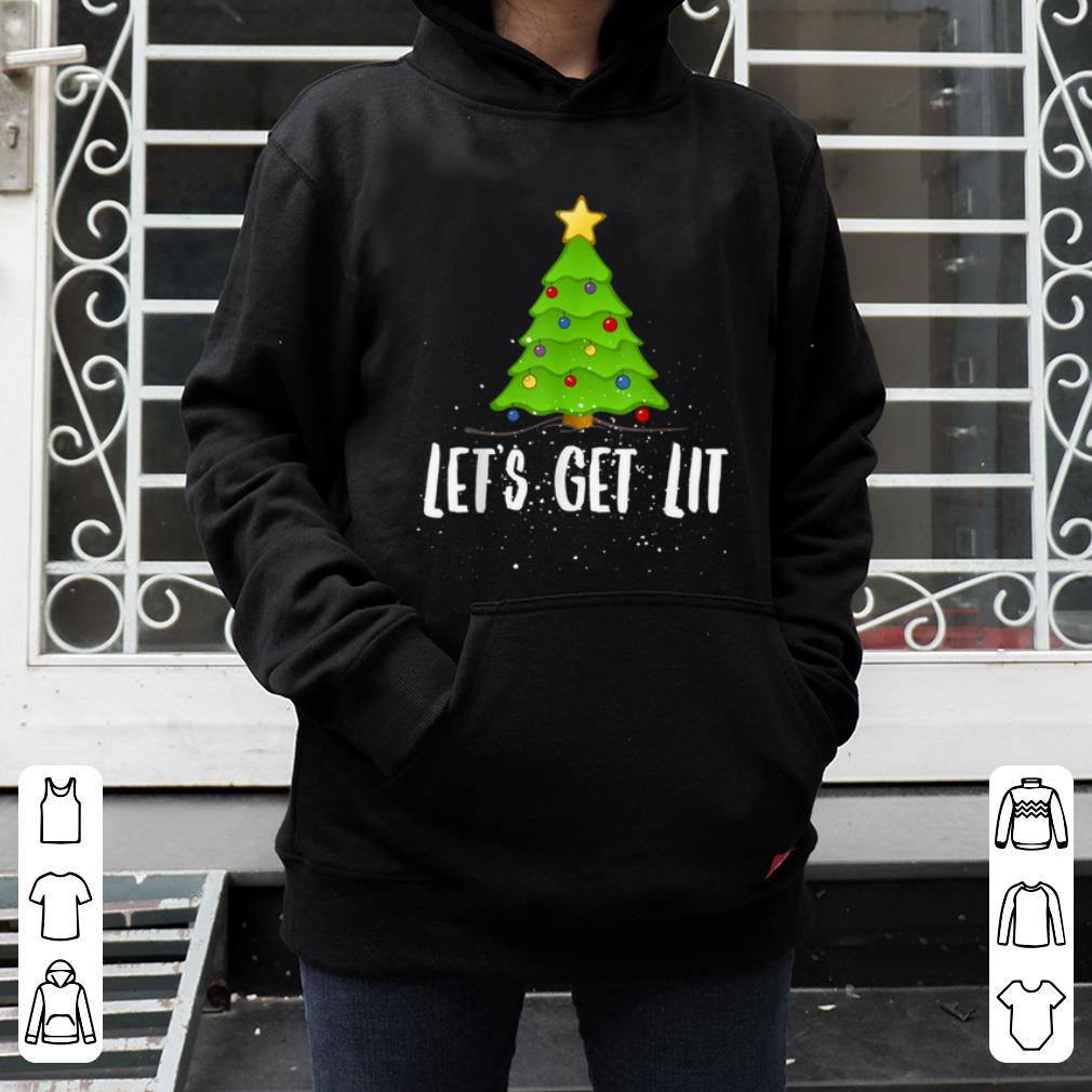 Top Let's Get Lit Funny Christmas Gift shirt