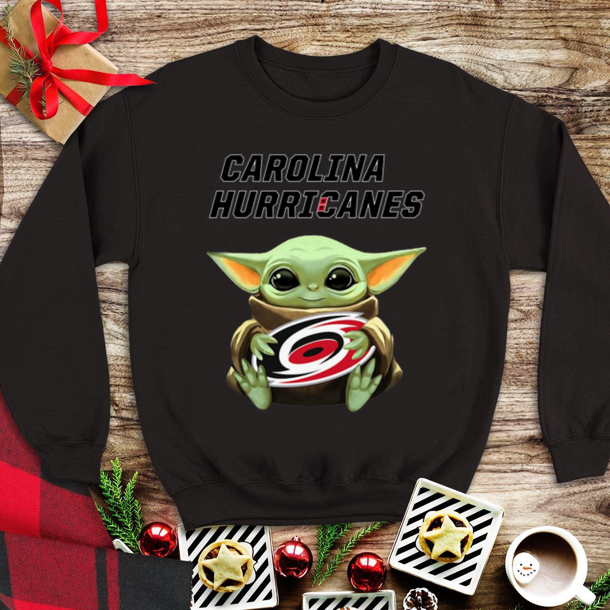 Awesome Baby Yoda hug Carolina Hurricanes shirt