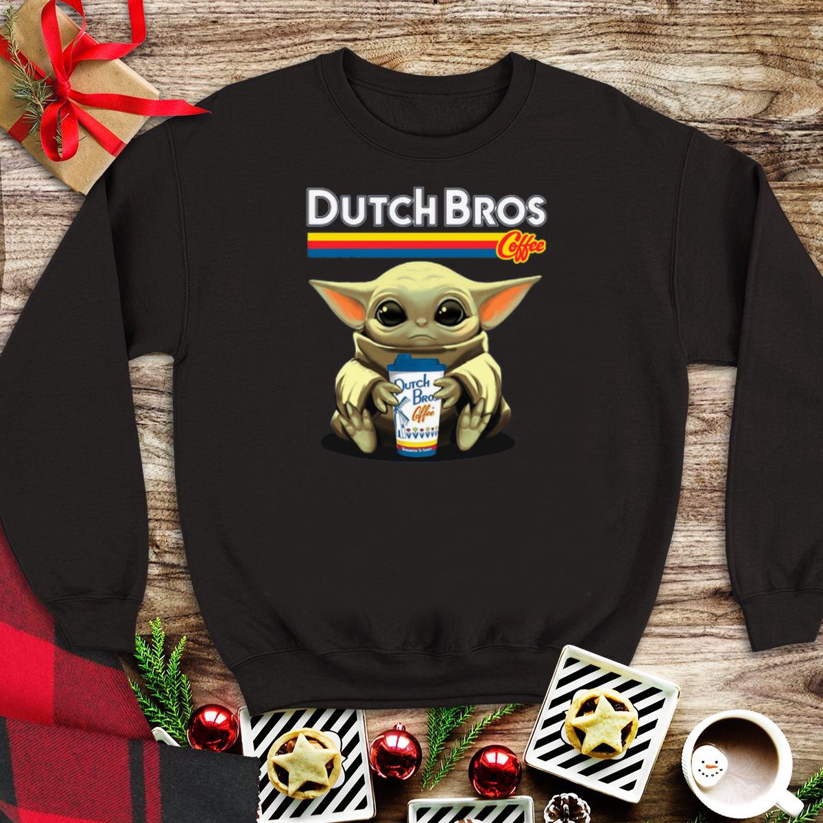 Awesome Baby Yoda hug Dutch Bros Coffee sweater