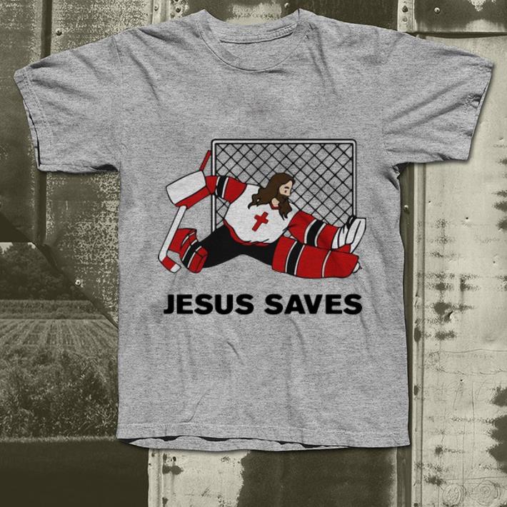 Awesome Hockey Christian Jesus Saves shirt
