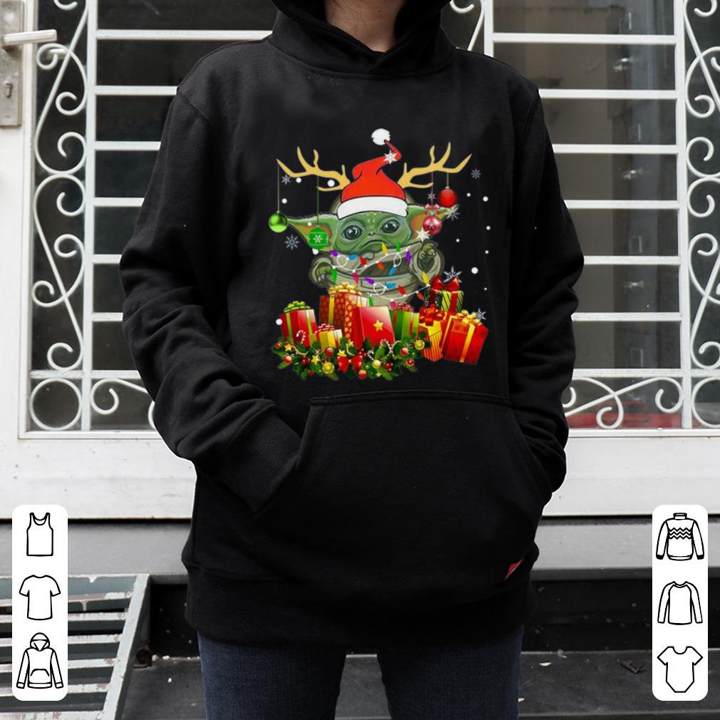 Awesome Santa Baby Yoda Reindeer Christmas Light Christmas Gift shirt