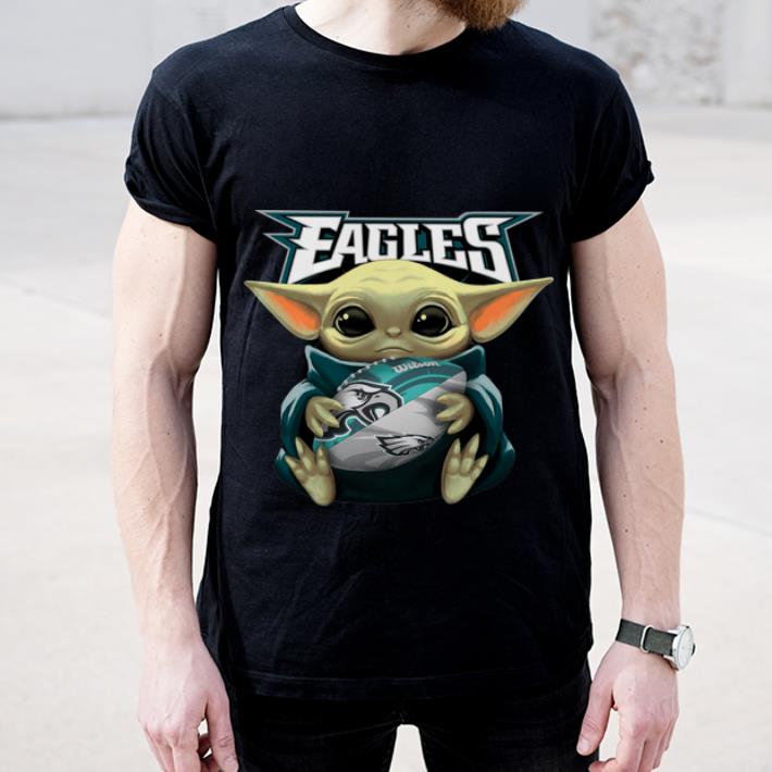 Awesome Star Wars Football Baby Yoda Hug Philadelphia Eagles shirt