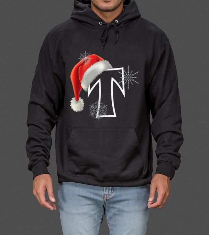 Cutest Capital Letter T Santa Monogram Christmas Holidays sweater