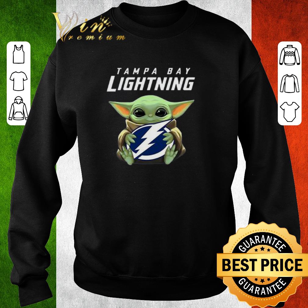 Funny Baby Yoda Hug Tampa Bay Lightning Star Wars shirt