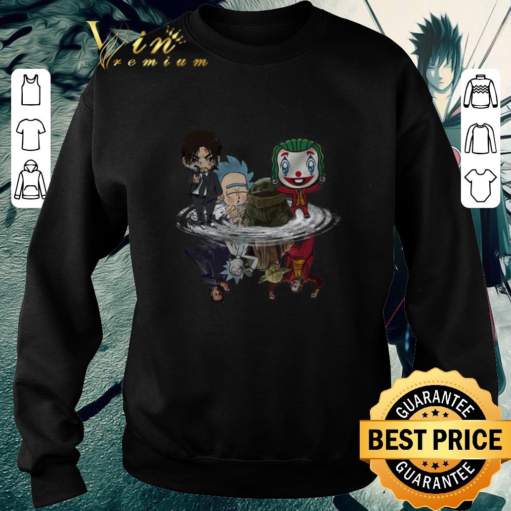 Funny Baby Yoda John Wick Rick Sanchez Joker water mirror reflection shirt 7 Funny Baby Yoda John Wick Rick Sanchez Joker water mirror reflection shirt