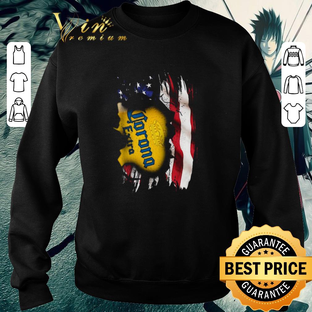 Funny Corona Extra American Flag 4th of july shirt