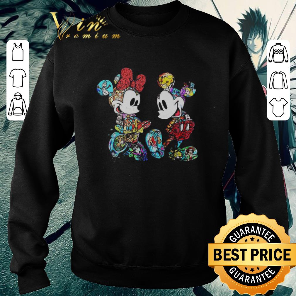 Funny Mickey and Minnie Mouse with all Disney characters shirt