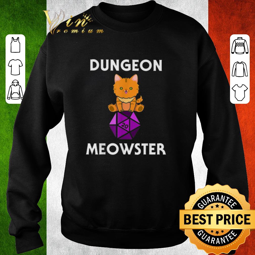 Funny Nerdy Cat Dungeon Meowster D20 shirt
