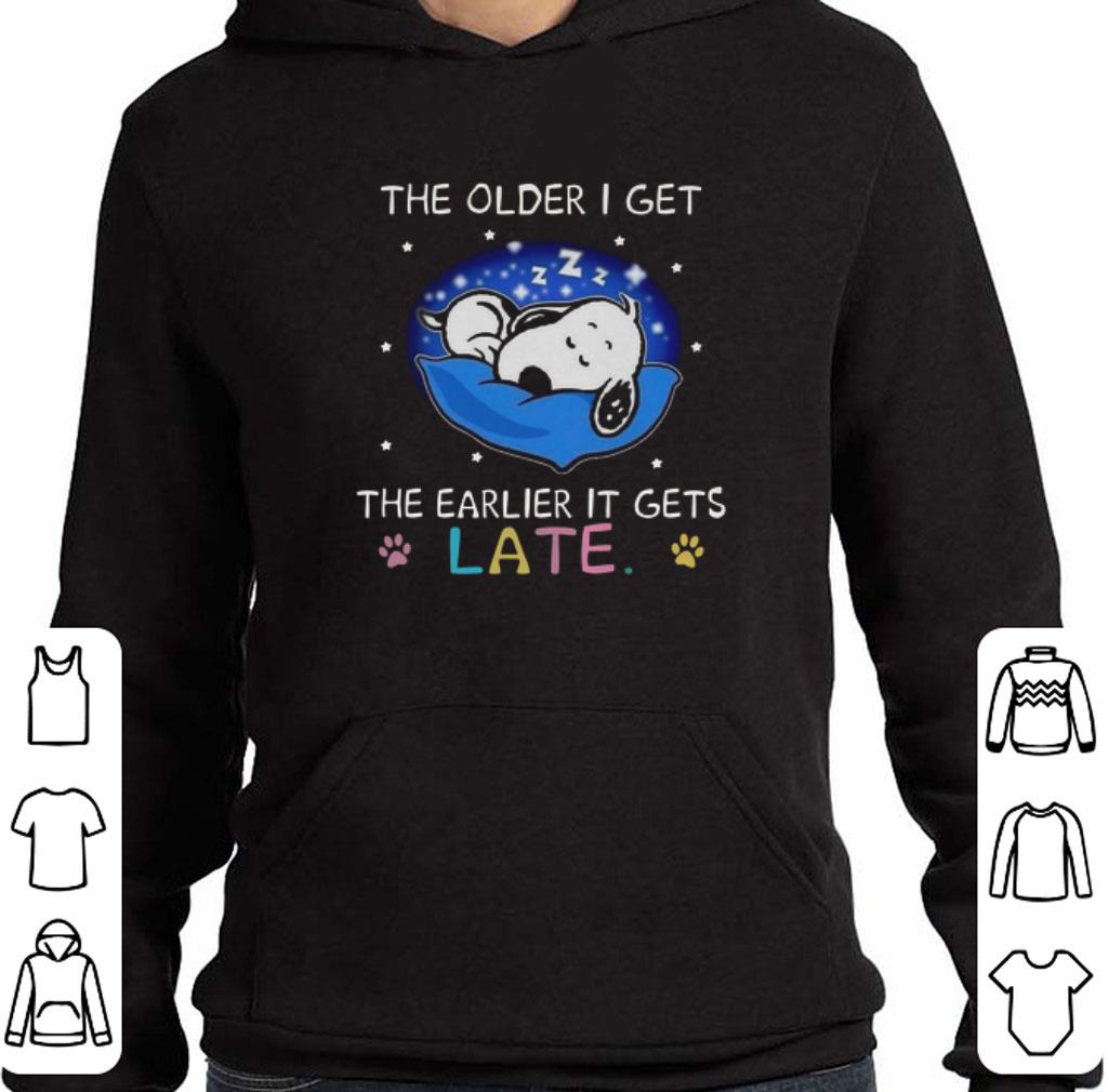 Funny Snoopy the older i get the earlier it gets late shirt