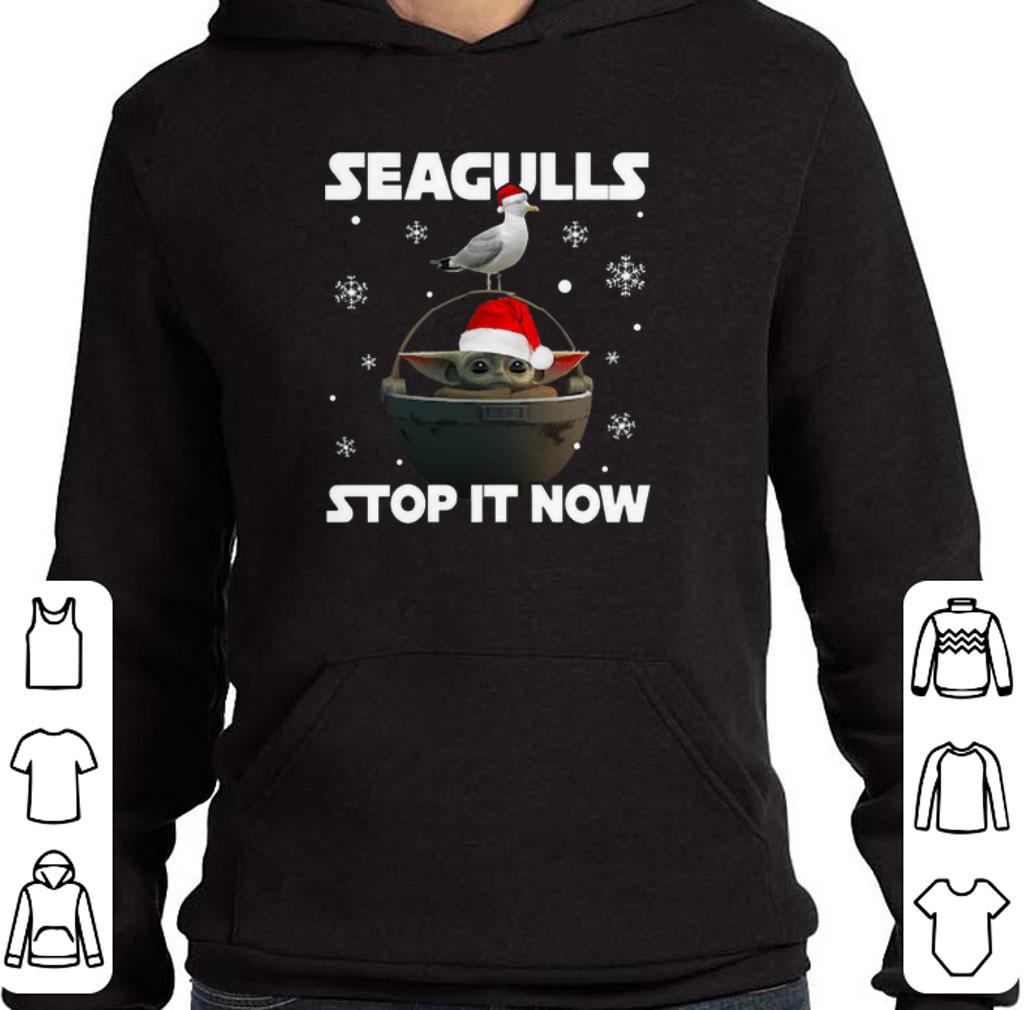 Funny Star Wars Baby Yoda Seagulls Stop It Now Christmas shirt