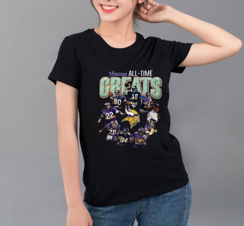 Great Minnesota Vikings all time great players signatures shirt