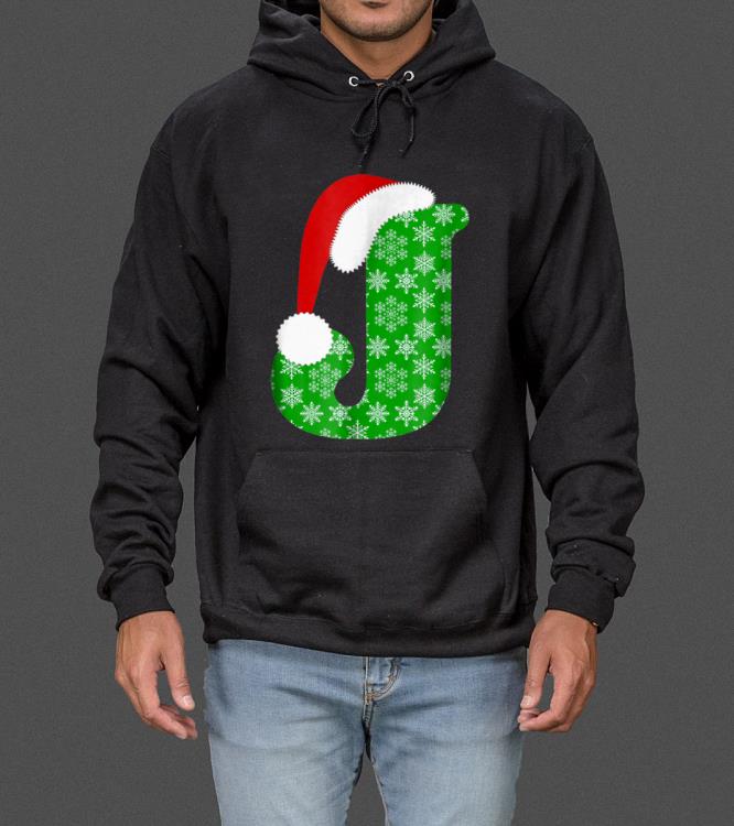 Hot Christmas Santa Monogram Letter J Holiday Gift sweater
