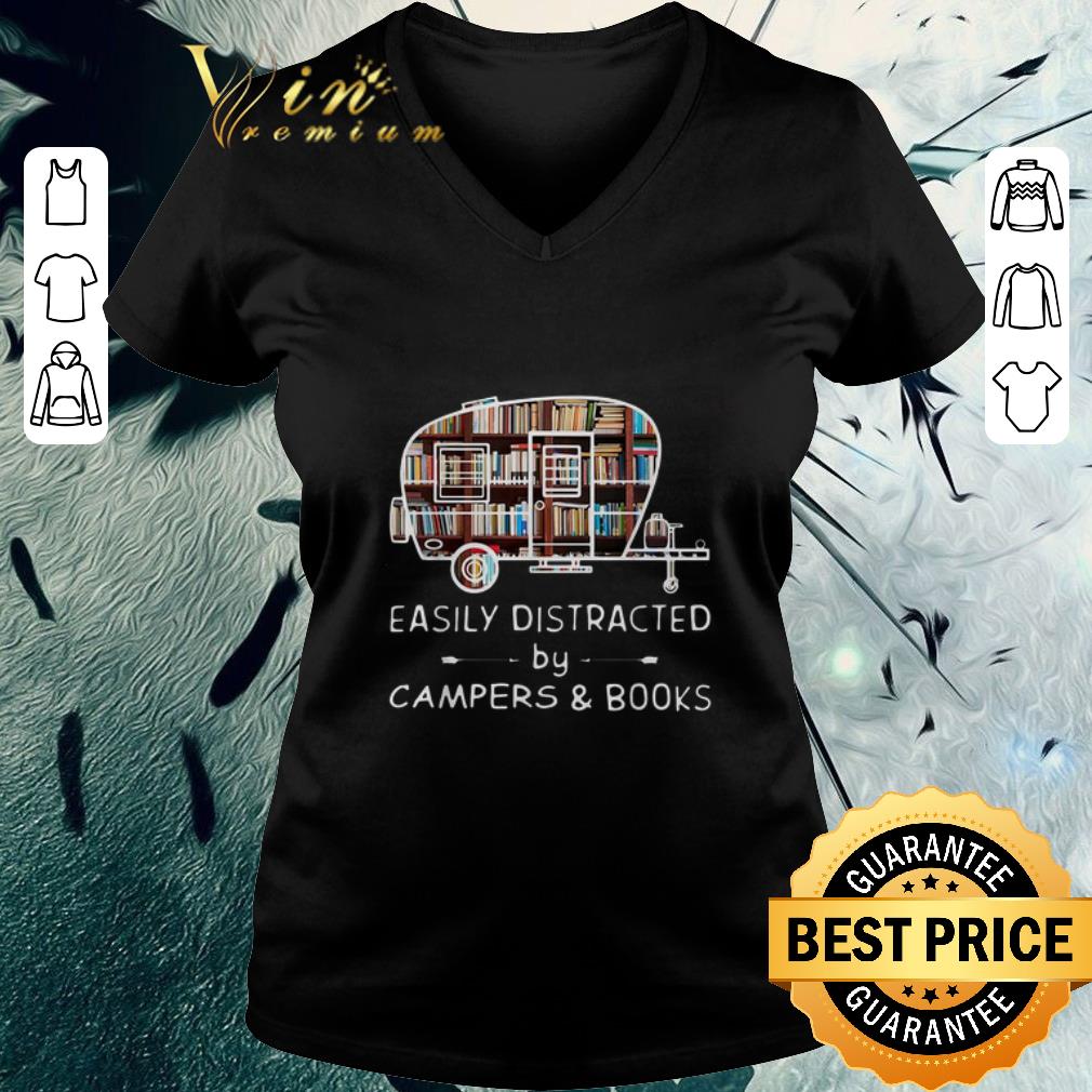 Hot Easily distracted by campers and books shirt 2 Hot Easily distracted by campers and books shirt 3