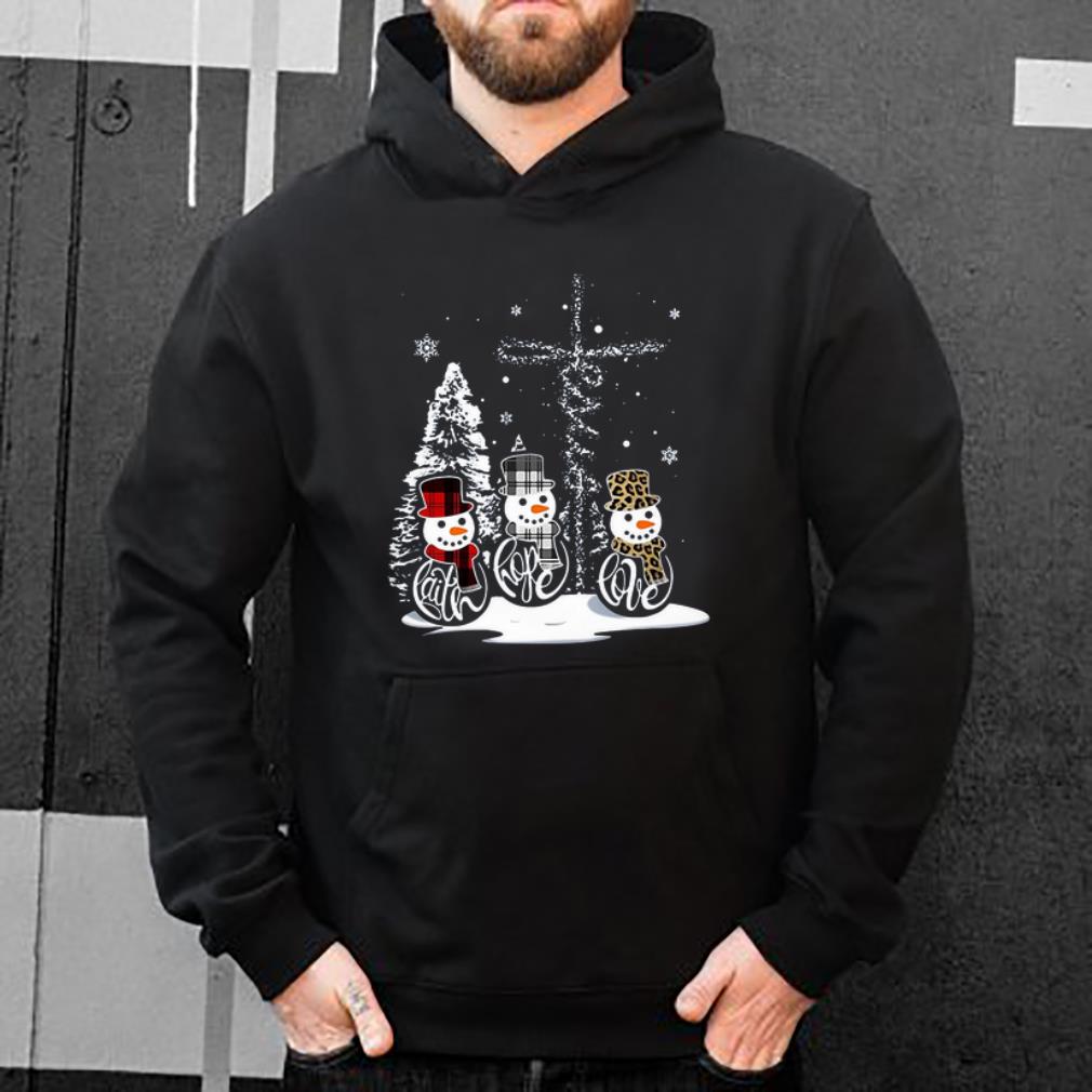 Hot Faith Hope Love Snowman Christmas Jesus shirt