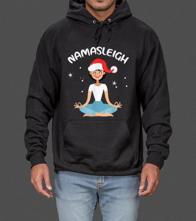 Hot Namasleigh Yoga Pose Santa's Hat Girl Namaste Christmas Xmas sweater