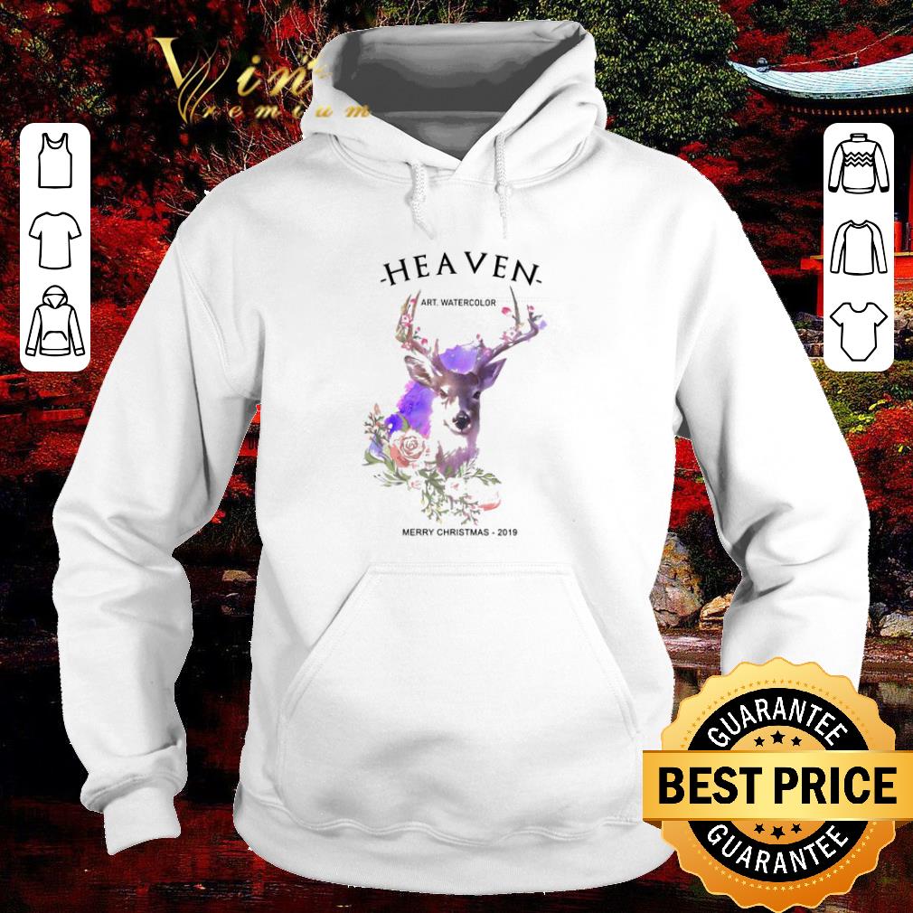 Hot Reindeer Heaven art watercolor Merry Christmas 2019 shirt