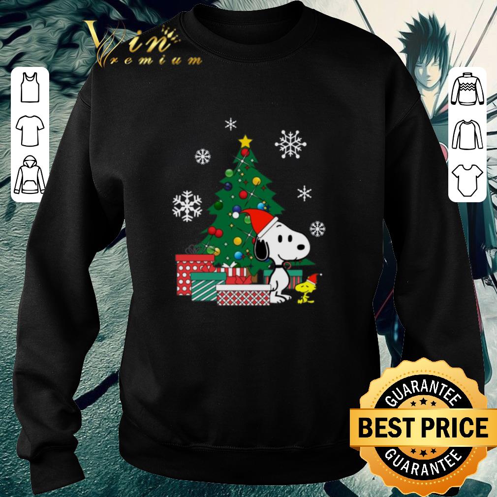 Hot Snoopy and Woodstock Christmas tree shirt