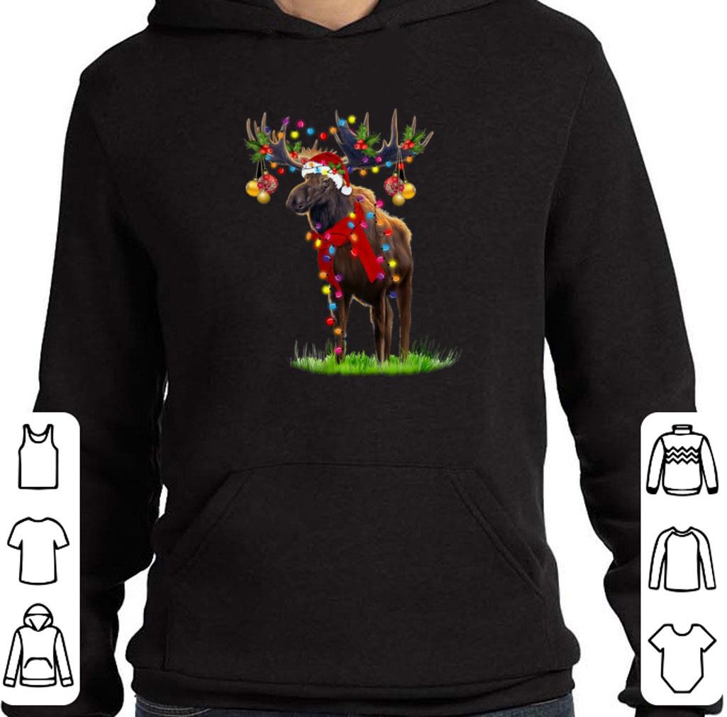 Moose santa gorgeous reindeer Christmas light shirt 5 Moose santa gorgeous reindeer Christmas light shirt