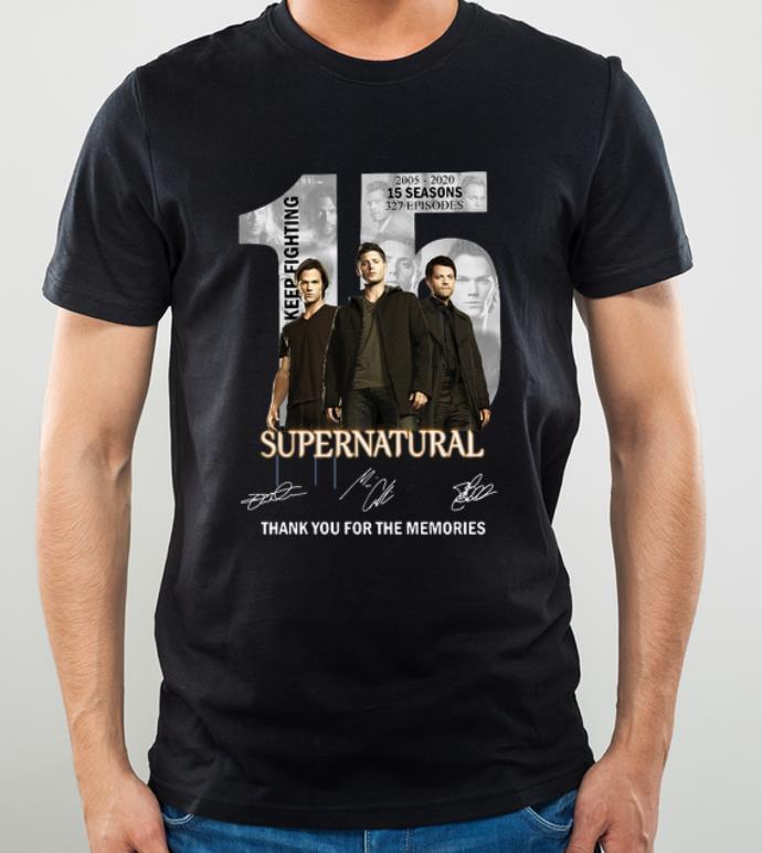 Nice 15 Years Of Supernatural 2005 2020 15 Seasons 237 Episodes Signatures shirt