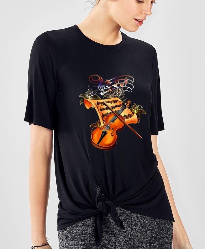 Nice Gold Flower Violin Musically Music Lovers shirt