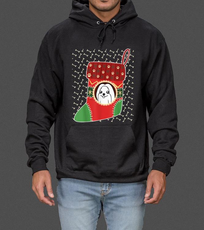 Nice Maltese Christmas Stocking Merry Xmas Winter Holiday sweater