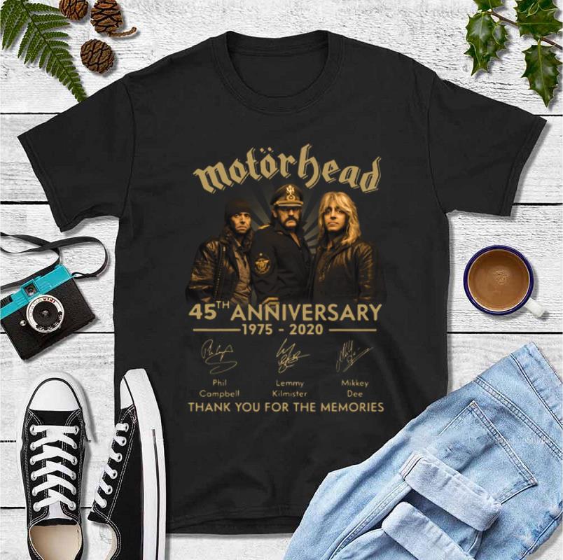 Nice Motorhead 45th anniversary 1975-2020 signatures thank you for the memories shirt