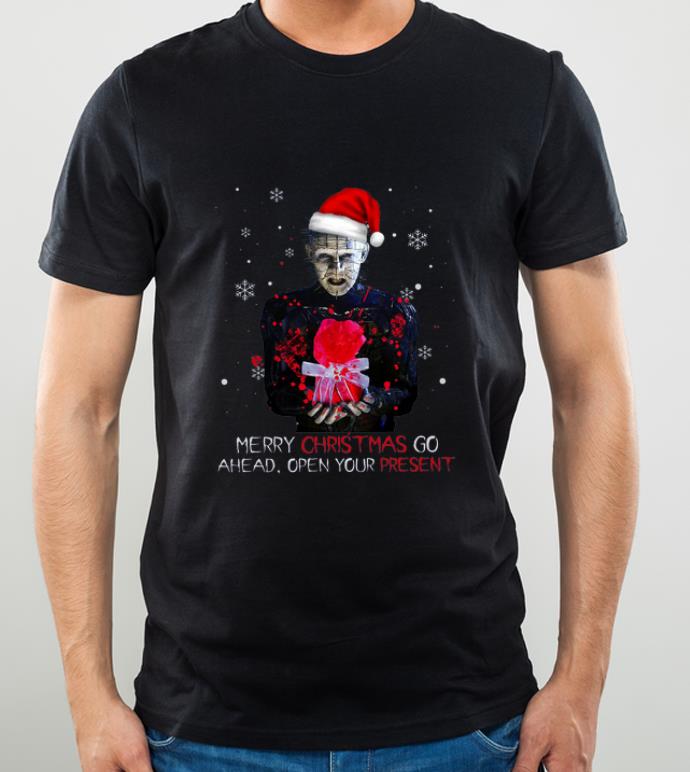 Nice Pinhead merry christmas go ahead open your present christmas shirt