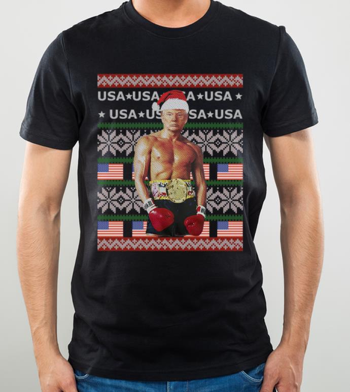 Official Boxer Trump Rocky USA Ugly Christmas Sweater shirt
