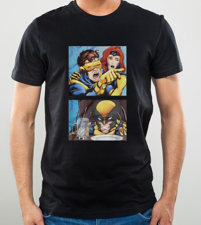 Official Cyclops Yelling At Wolverine Yelling Cat Meme Parody shirt