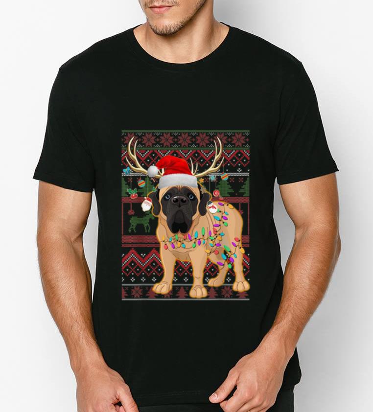 Official English Mastiff Reindeer Christmas Light Ugly Christmas shirt