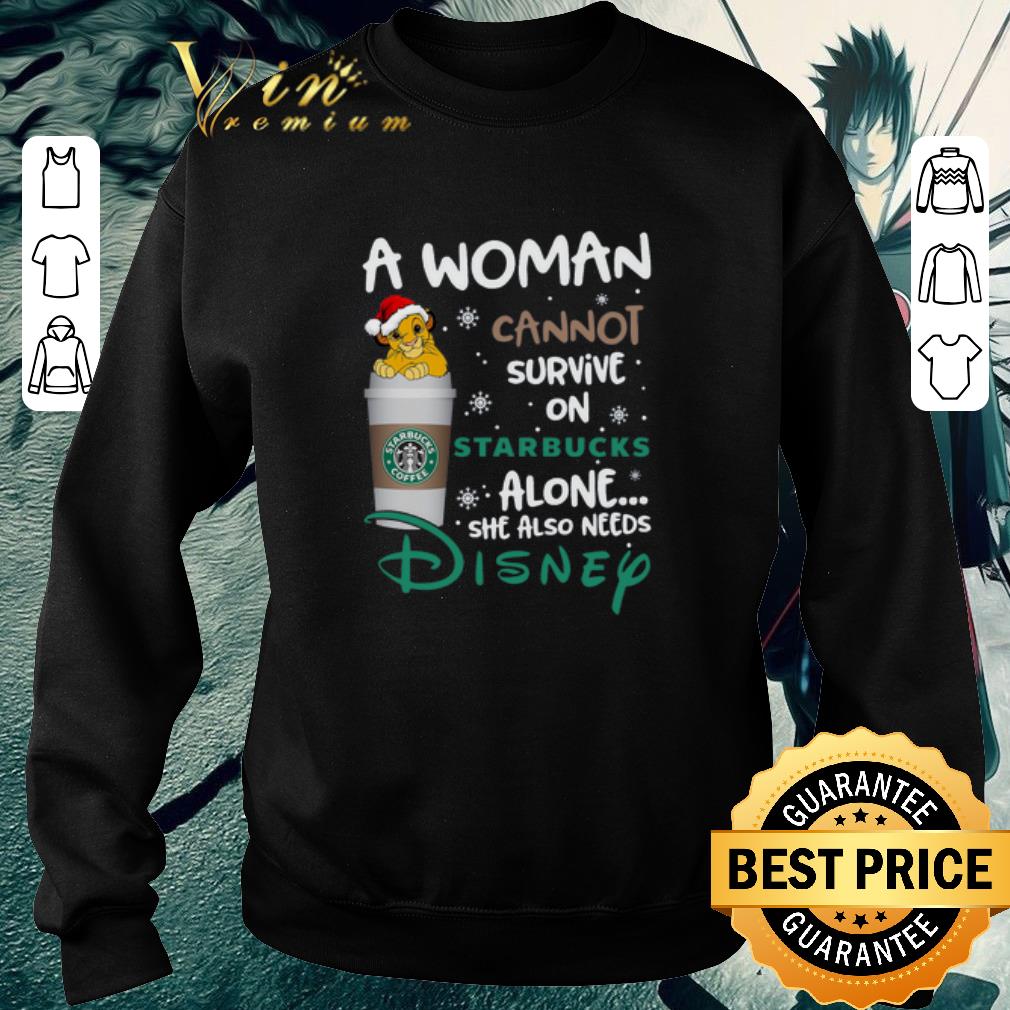 Official Simba A woman cannot survive on Starbucks coffee alone Lion King shirt