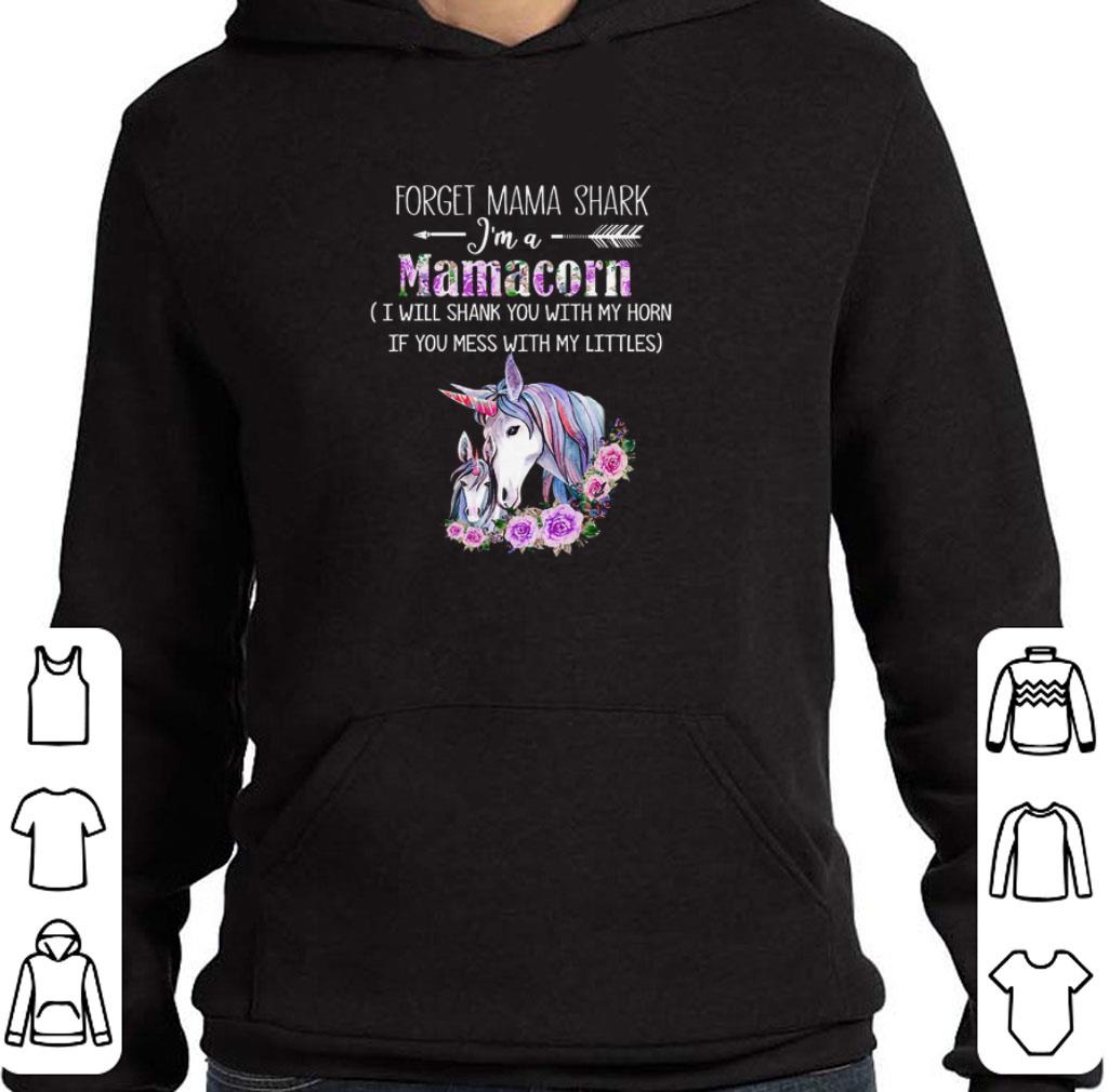 Official Unicorn forget mama shark i'm mamacorn i will shank horn flower shirt