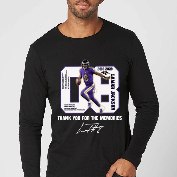 Premium 08 Lamar Jackson Thank You For The Memories Signature shirt