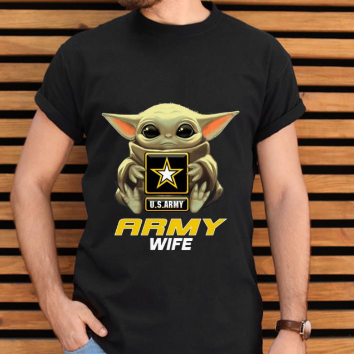 Premium Army Wife Baby Yoda Hug U.S.ARMY shirt 1 Premium Army Wife Baby Yoda Hug U.S.ARMY shirt 2