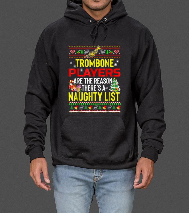 Premium Naughty List Trombone Player Ugly Christmas sweater