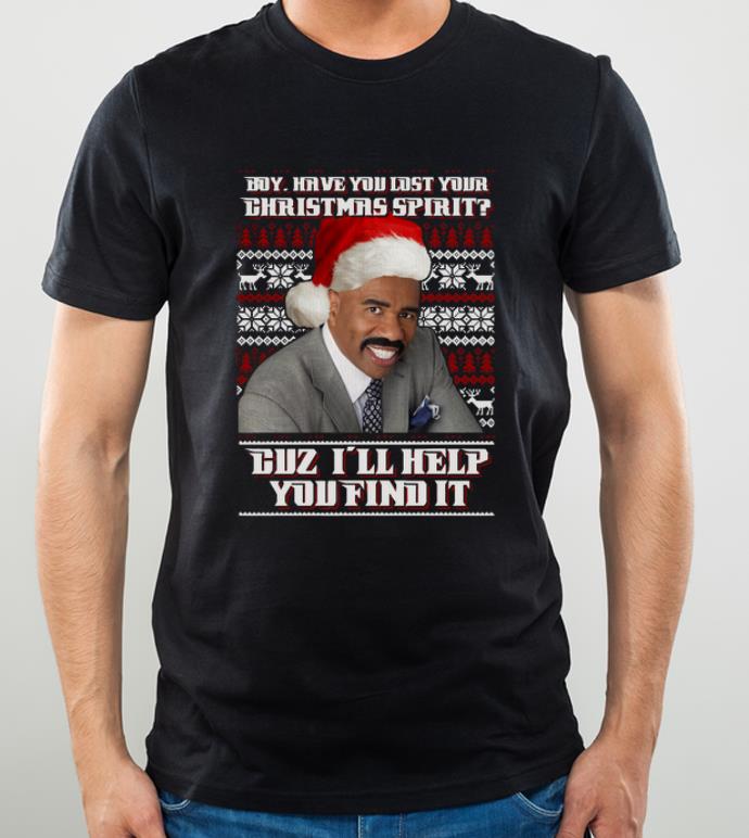 Premium Ugly christmas Santa Steve Harvey Boy have you lost your christmas spirit duz I’ll help you find it shirt
