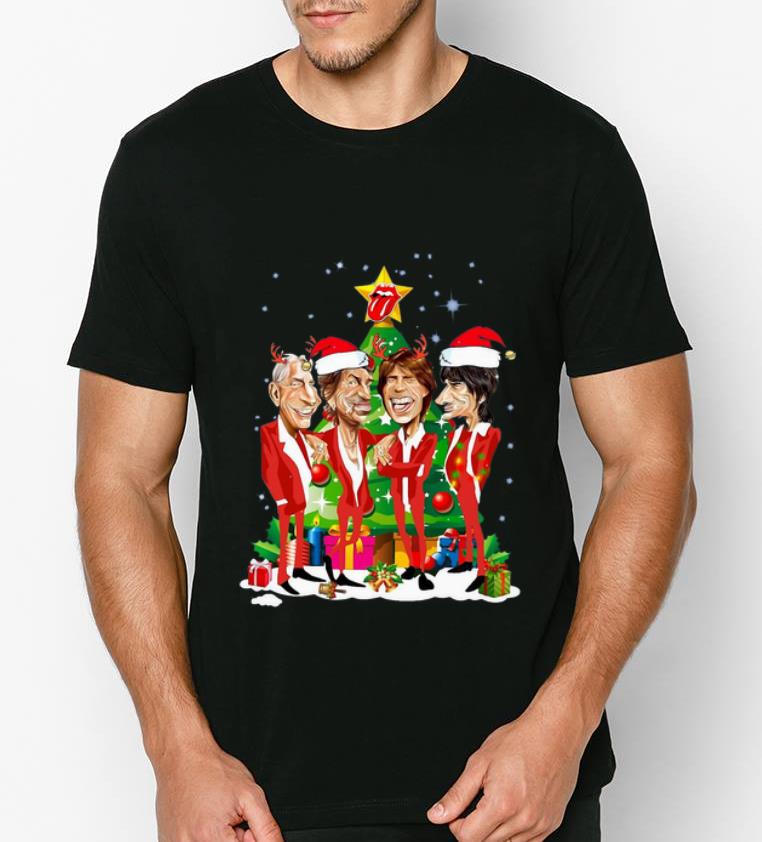 Pretty Rolling Stone Santa Christmas tree shirt
