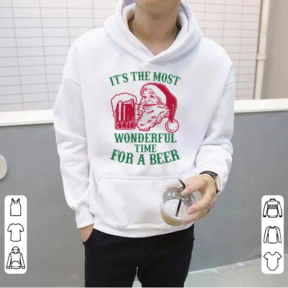 Pretty Santa Claus it’s the most wonderful time for a beer Christmas shirt